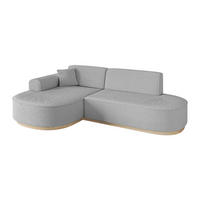 ECKSOFA Ottomane Links MARI-L1-v1 - 243x171x83 cm Hellgrau Bouclé - Hellgrau, Holzwerkstoff/Textil (243/171cm) - ALTDECOR
