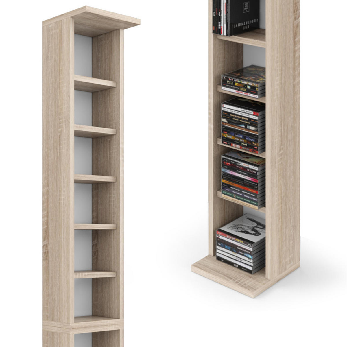 CD-REGAL Sonoma 21 x 183.6 cm Groß - Sonoma Eiche, Holzwerkstoff (21/183.6/20cm) - Vicco