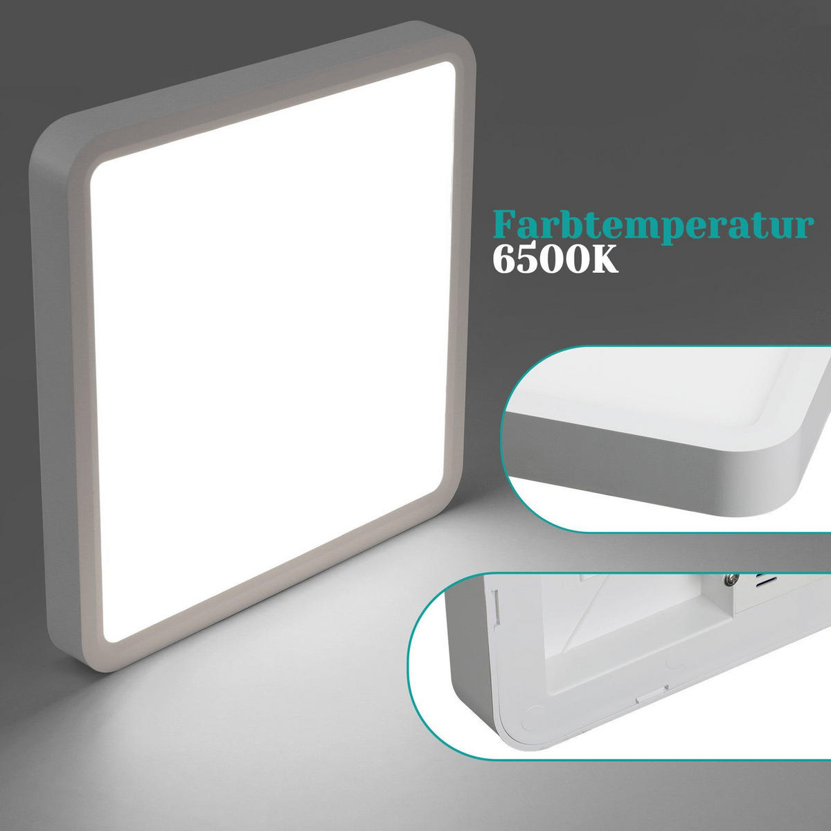 LED-DECKENLEUCHTE Macmillan 23/23/2.4cm - Weiß, Kunststoff (23/23/2.4cm) - Nettlife