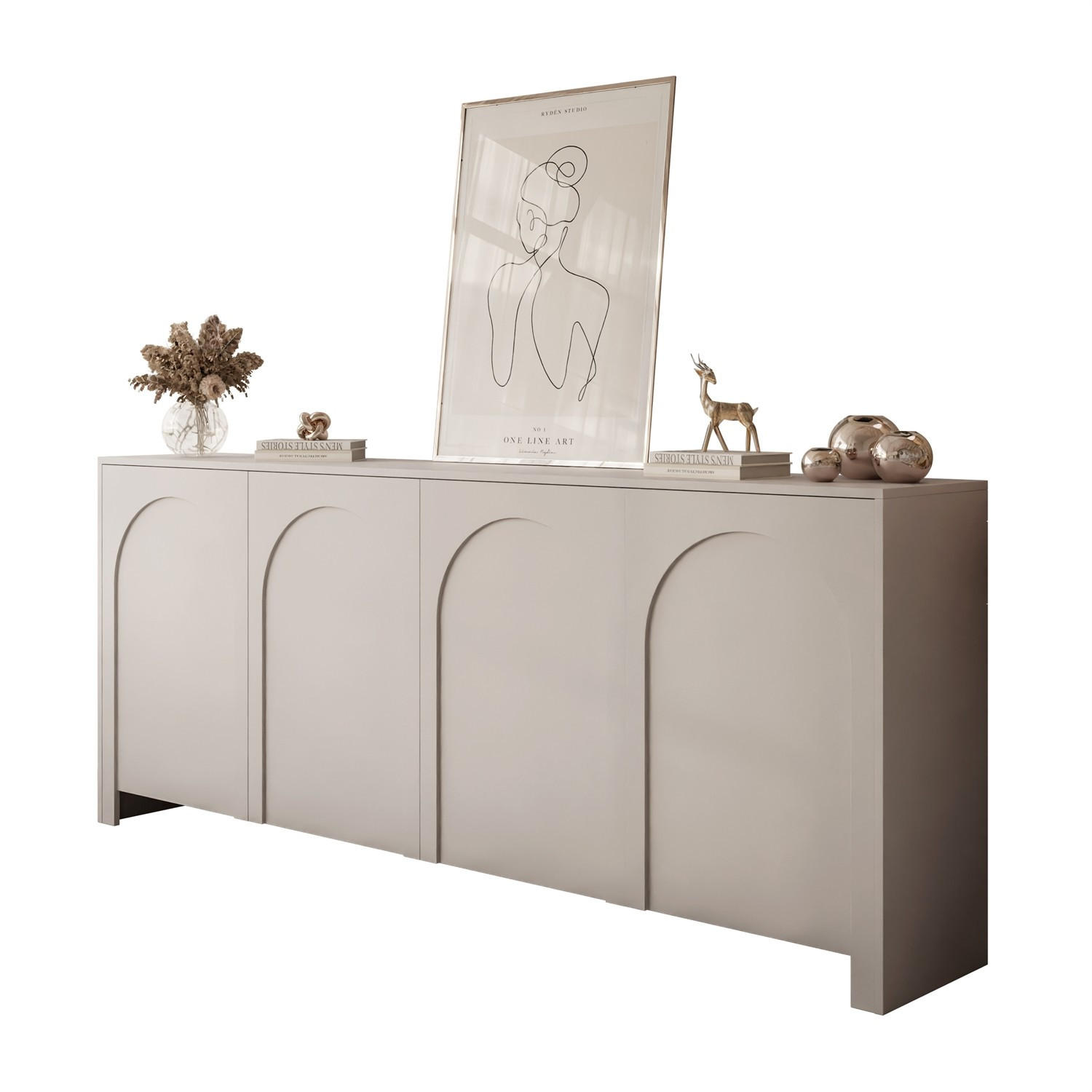 SIDEBOARDS ARIADNA Kaschmir viertürig - Kaschmir, Holzwerkstoff (204/83/35cm)