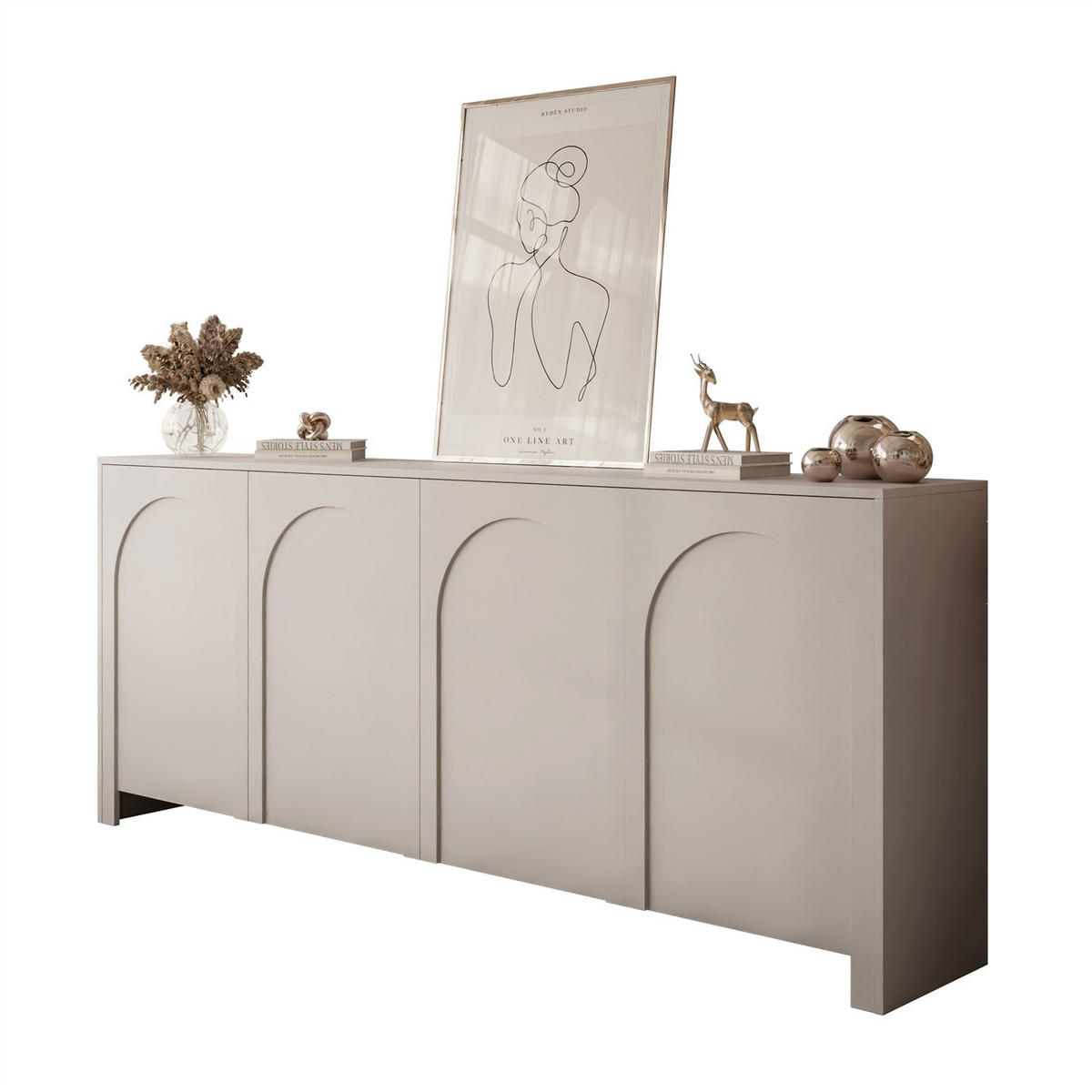 SIDEBOARDS ARIADNA Kaschmir viertürig - Kaschmir, Holzwerkstoff (204/83/35cm)