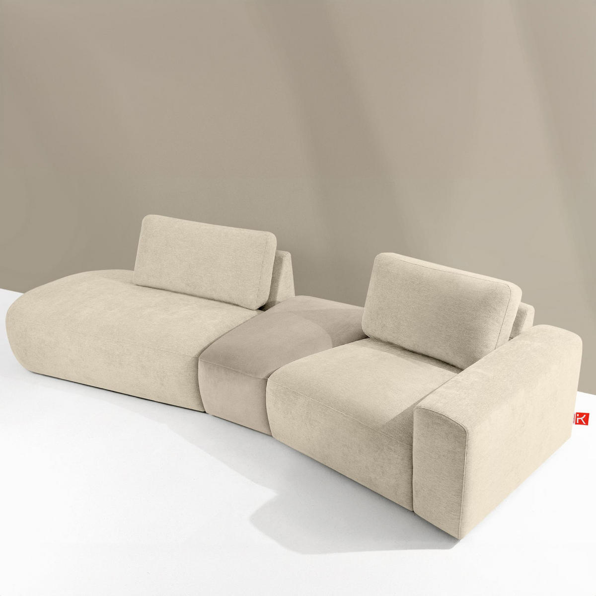 4-SITZER ECKSOFA ZUCCO Chenille links, Creme - Creme, Textil (350/84/105cm) - KONSIMO®
