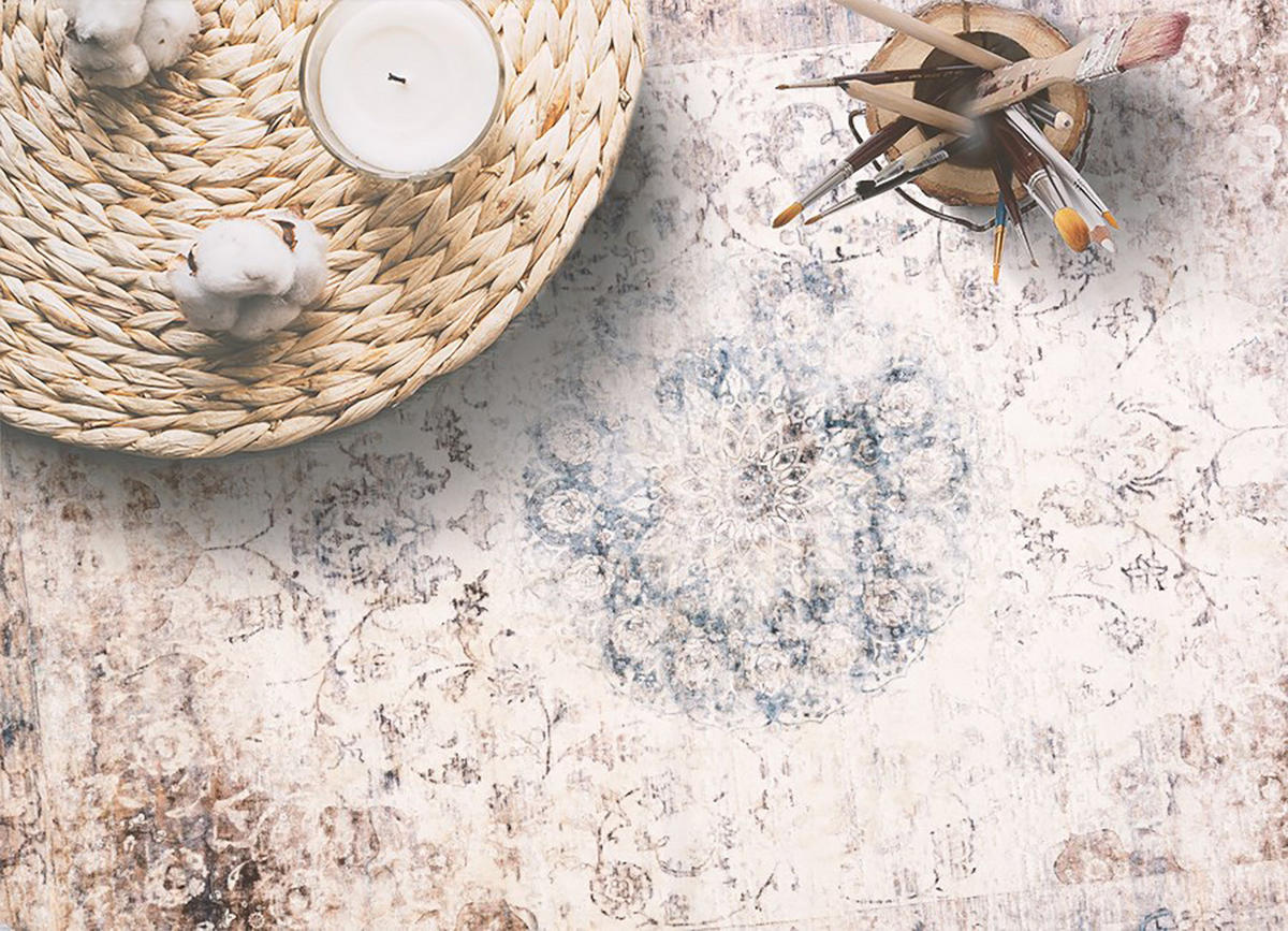 VINYL TEPPICH 150x225 cm Persische Geometrie - Beige, Kunststoff (150/225cm) - TULUP