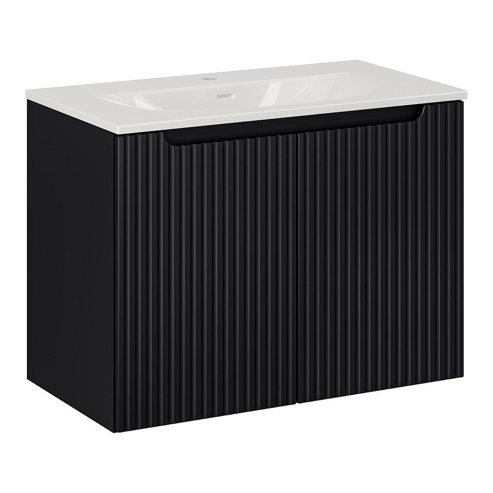 WASCHTISCH Newport-56 - Schwarz, Holzwerkstoff (81/59/40cm) - Lomado