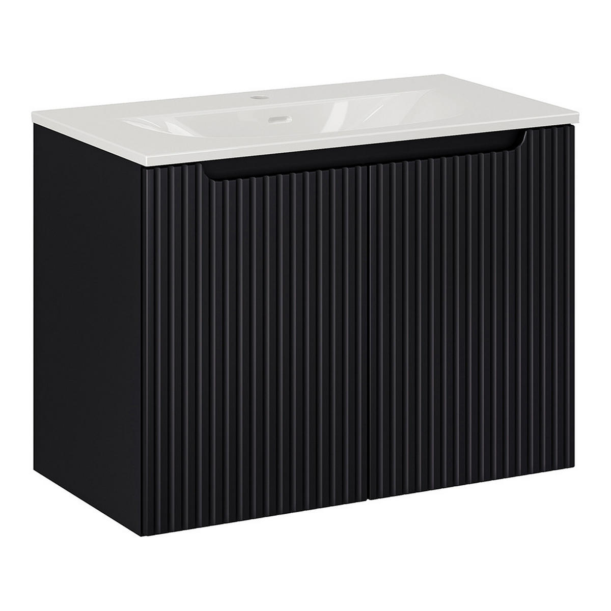 WASCHTISCH Newport-56 - Schwarz, Holzwerkstoff (81/59/40cm) - Lomado