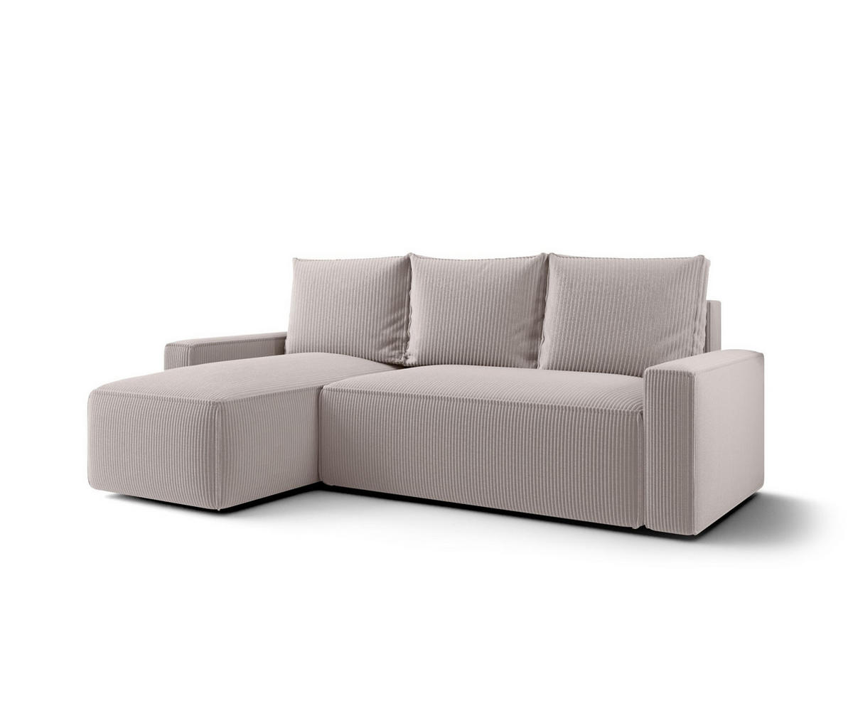 ECKSOFA mit Schlaffunktion SAVIO Poso 100 Links - Ecru, Textil (232/140cm) - Bedante