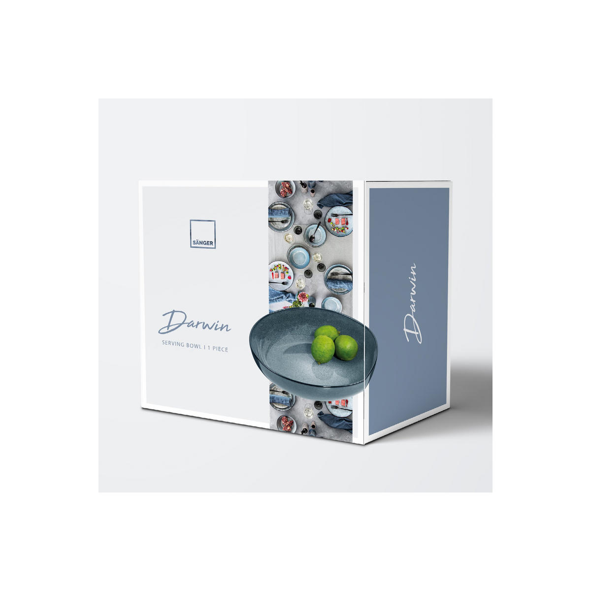 SERVIERSCHALEN DARWIN aus Steingut - Blau, Keramik (28.5cm) - Sänger