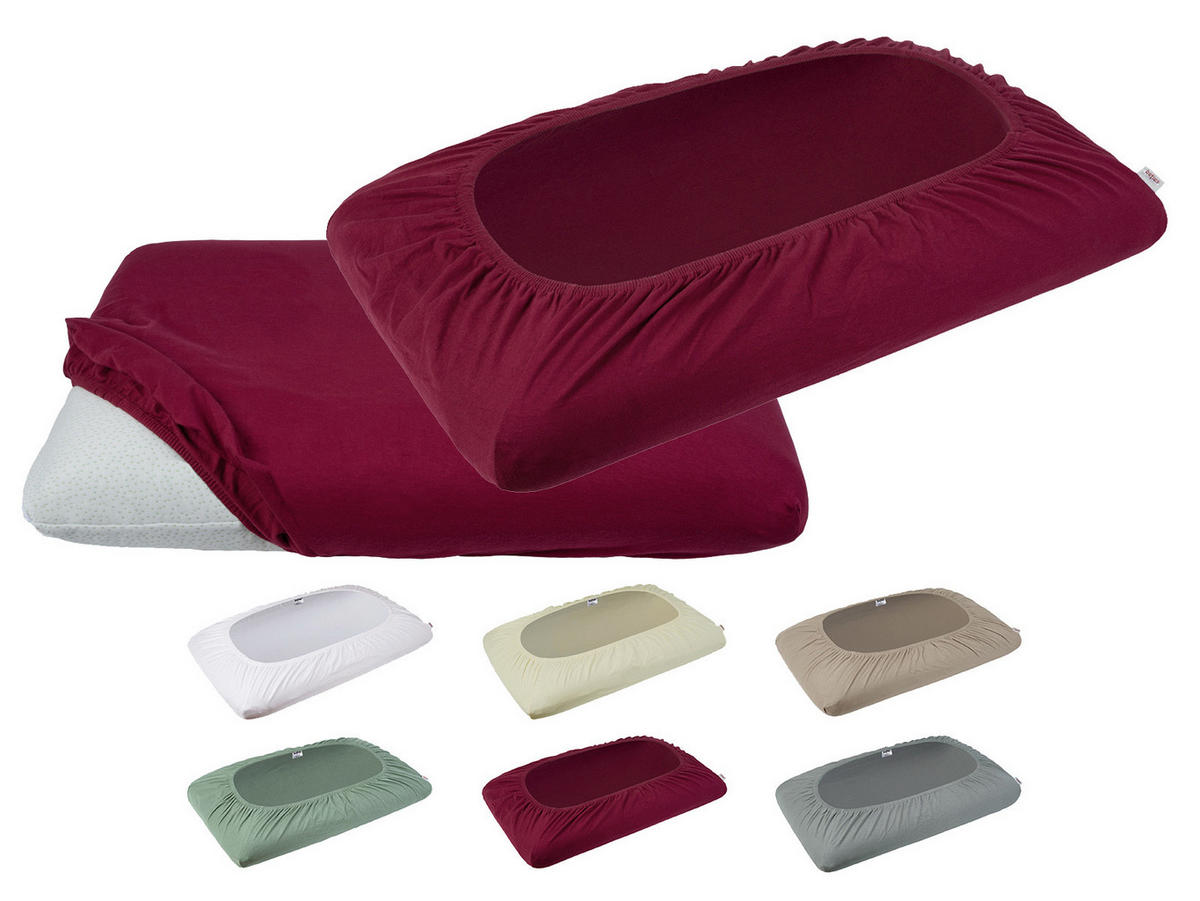 NACKENKISSEN-SPANNBEZUG BasicSoft Baumwoll-Jersey mit Elasthan rhododendron-rot 40/70 cm - Weinrot, Textil (40/70cm) - beties Heimtextil