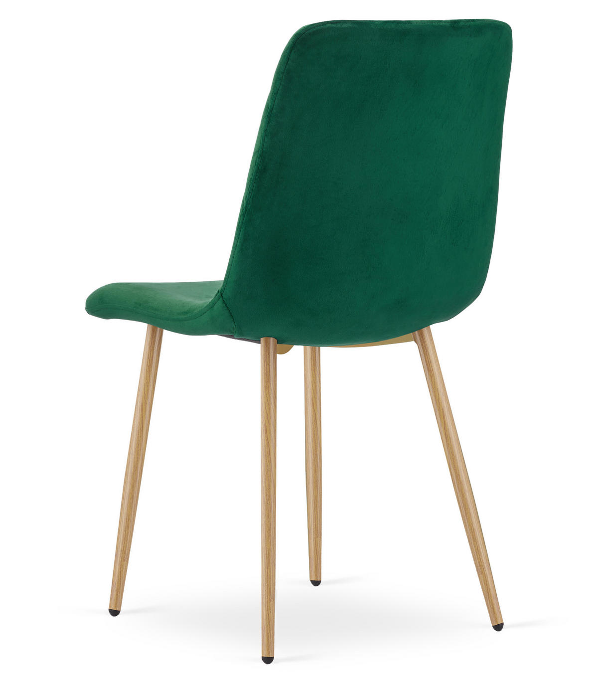 ESSZIMMERSTUHL 4-er Set TURIN dunkelgrüner Sitz, Beine in Holzfarbe - Dunkelgrün/Eichefarben, Textil (44.5/88.5/53cm) - Valora