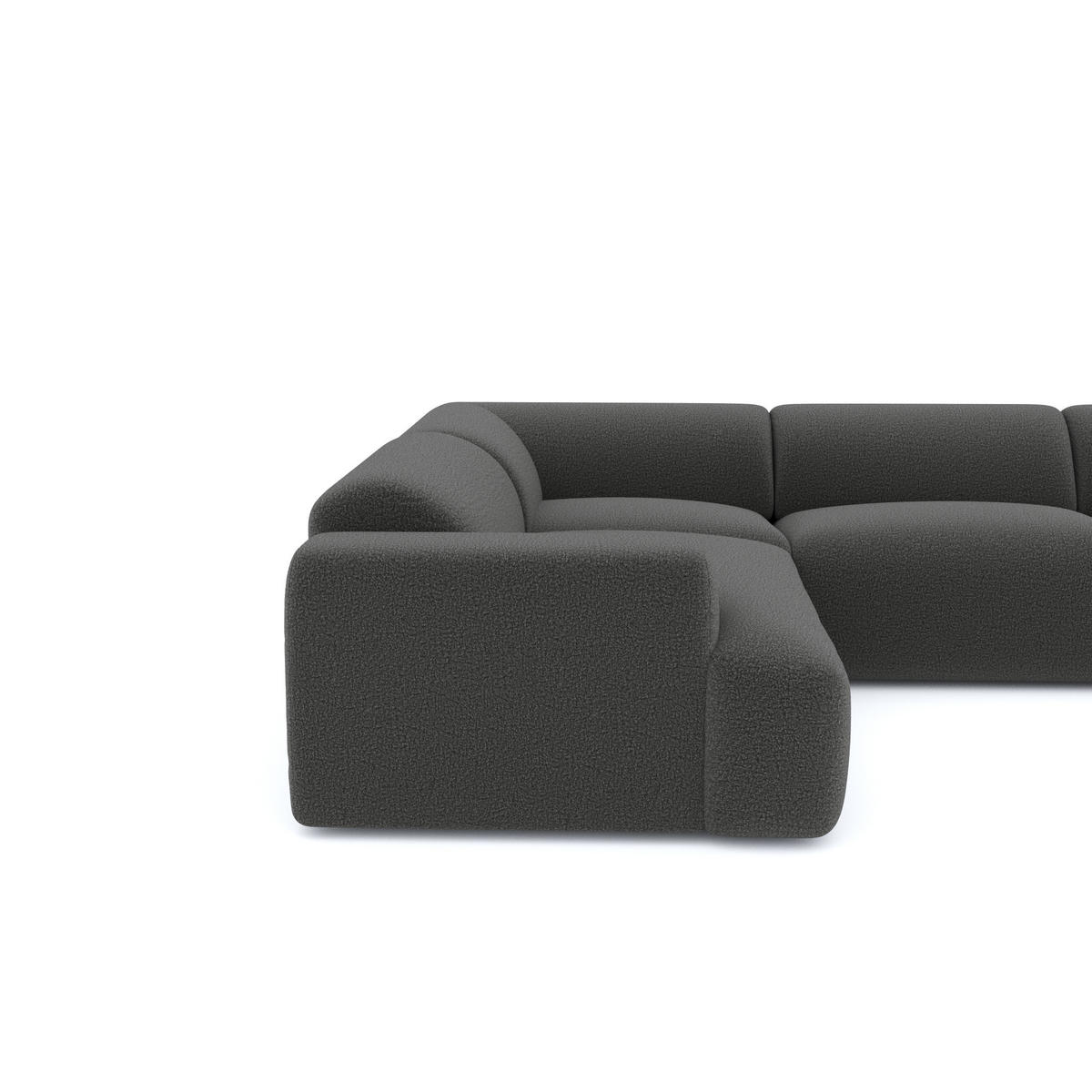 WOHNLANDSCHAFT Bouclé-Stoff Graphitgrau 354cm - Graphitfarben/Grau, Textil (354/73/164cm) - Sia Home