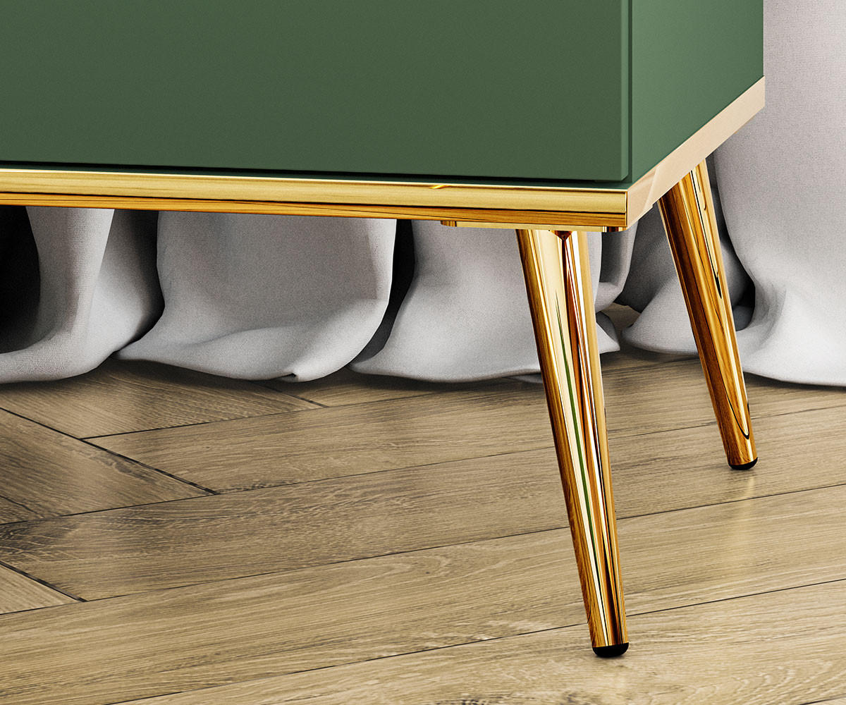 SIDEBOARD Forest dunkelgrün / gold 120 / 40 / 85cm - Grün, Holz/Holzwerkstoff (120/85/45cm) - Feldmann-Wohnen