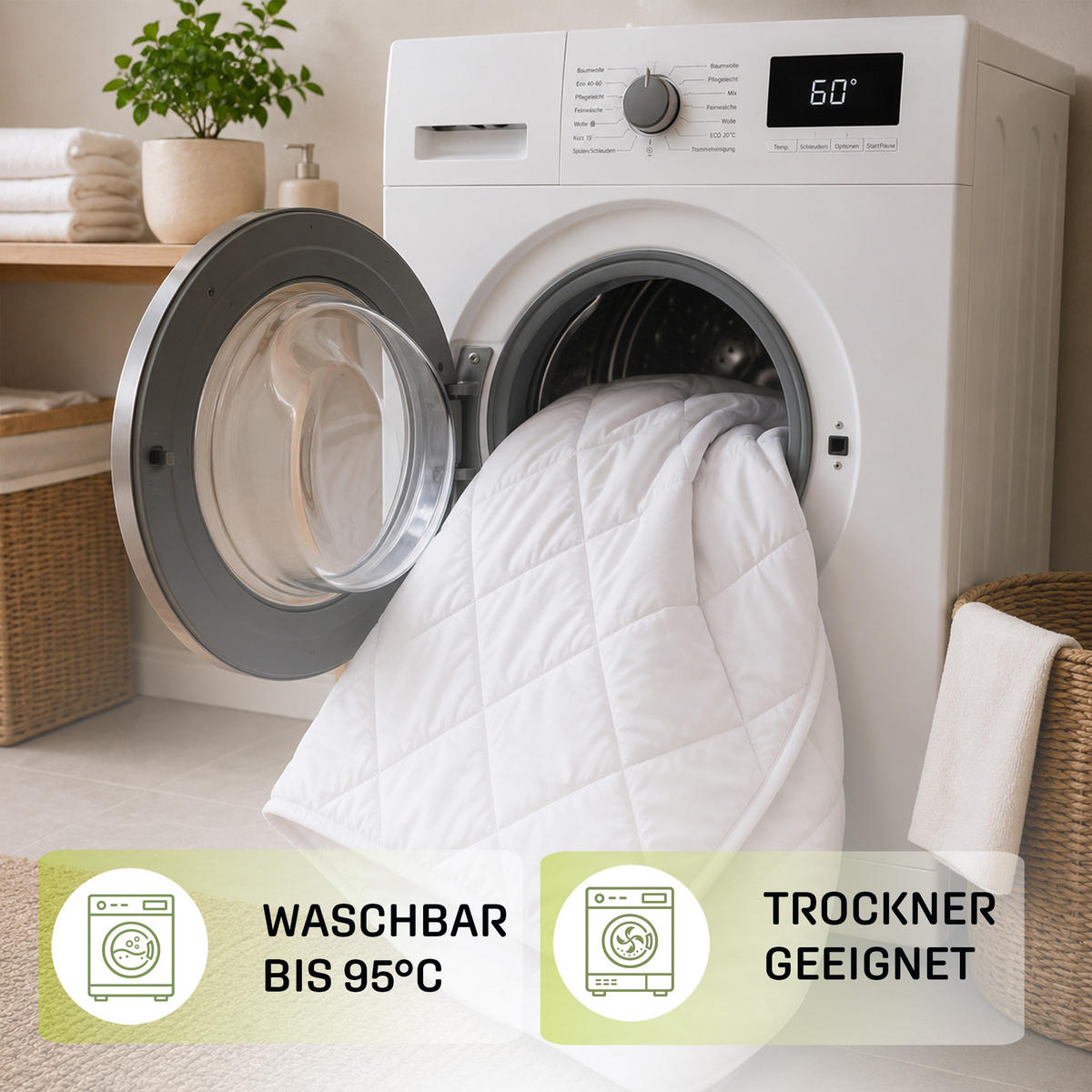 STEPPBETT 4 Jahreszeiten 155x220cm - Weiß, Textil (155/220cm)