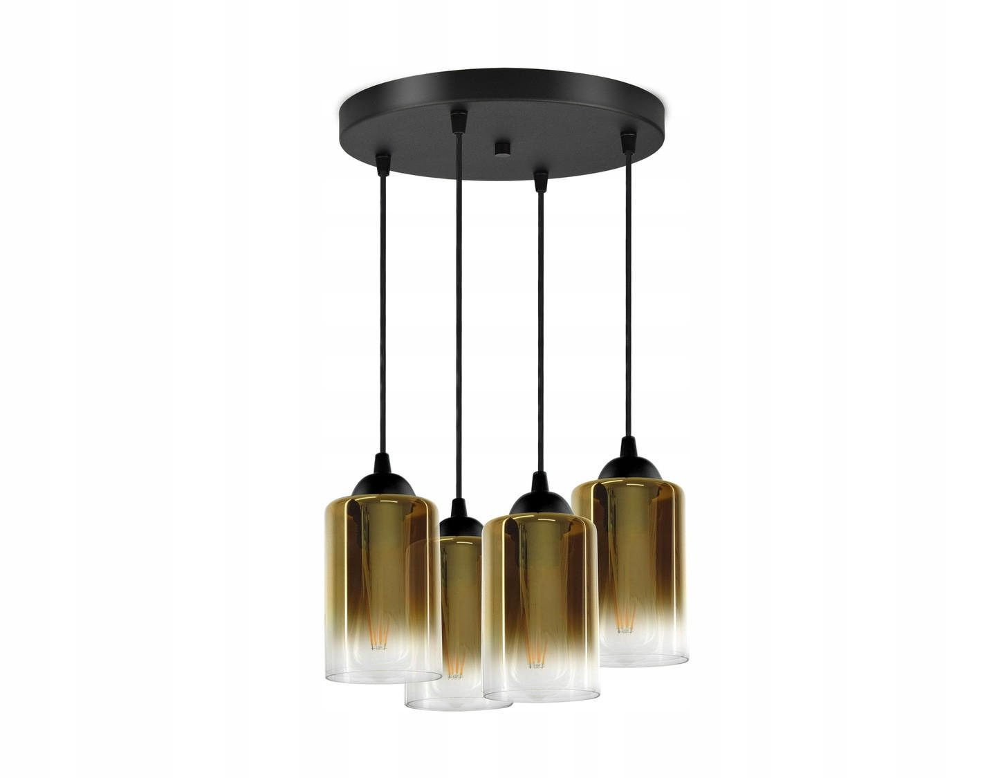 PENDELLEUCHTE GRAF - Transparent/Goldfarben, Glas/Metall (35/35/80cm) - kiki design