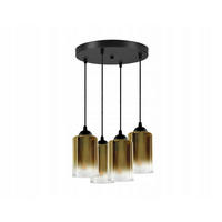 PENDELLEUCHTE GRAF - Transparent/Goldfarben, Glas/Metall (35/35/80cm) - kiki design