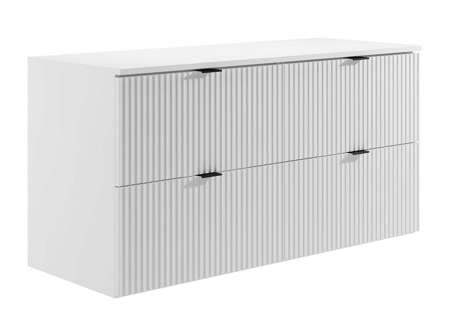 WASCHBECKENUNTERSCHRANK - 120cm x 47cm - MDF - weiß - ZEVINI - Weiß, Holz (120/60/47cm) - Vente-Unique