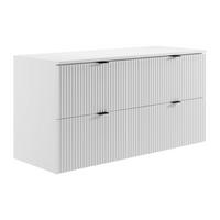 WASCHBECKENUNTERSCHRANK - 120cm x 47cm - MDF - weiß - ZEVINI - Weiß, Holz (120/60/47cm) - Vente-Unique
