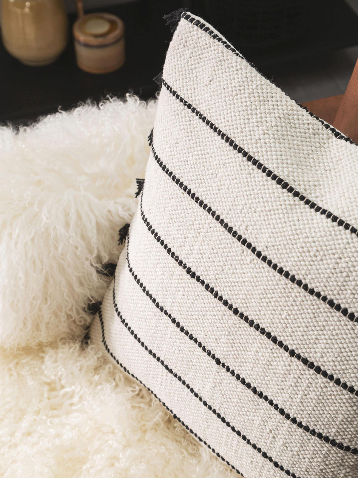 KISSENBEZUG Bo Ivory 45x45 cm - Creme, Textil (45/45cm) - benuta Pop