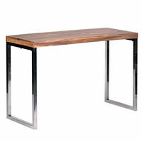 KONSOLENTISCH Massivholz Metallbeine Landhausstil GUNA, Akazie 45x120x77 cm - Silberfarben/Akaziefarben, Holz/Metall (120/45/77cm) - KADIMA DESIGN