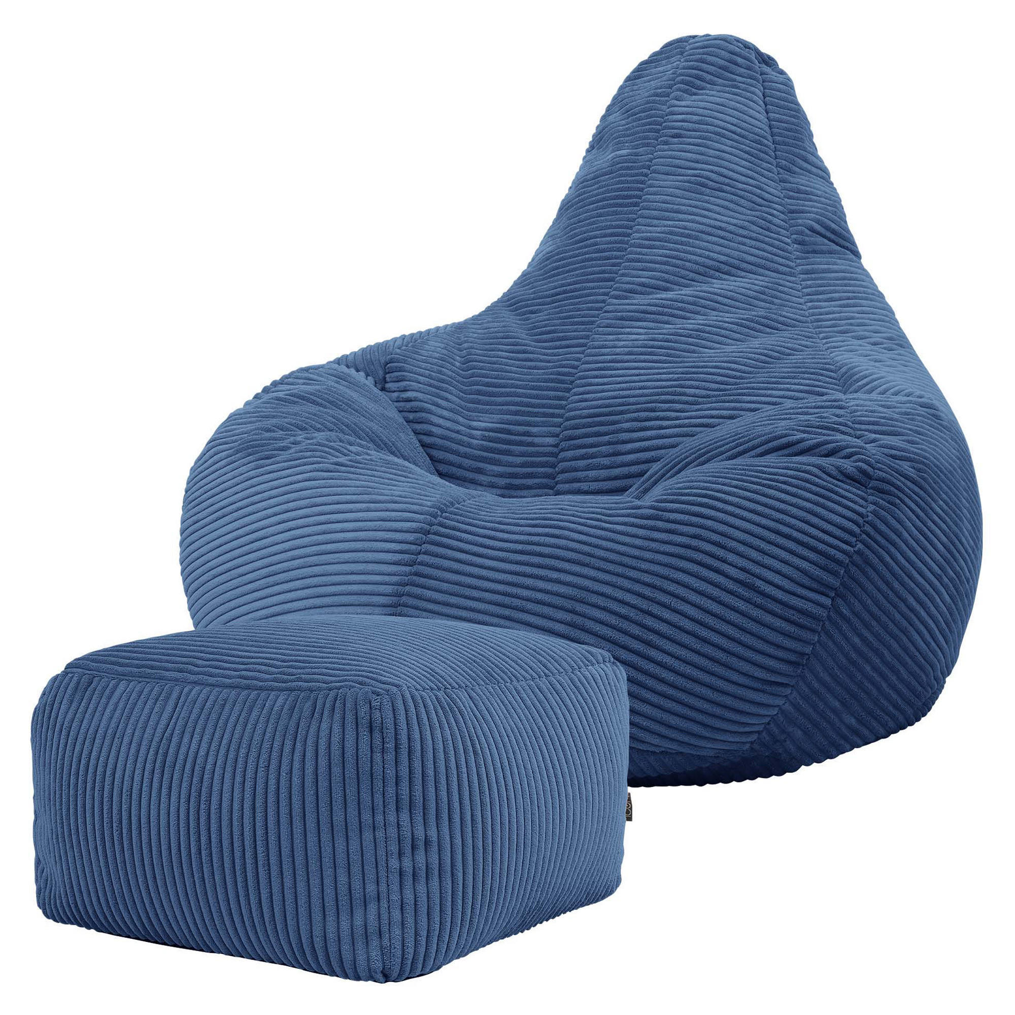 SITZSACK Dalton mit Hocker - Blau, Textil (90/73/84cm) - icon
