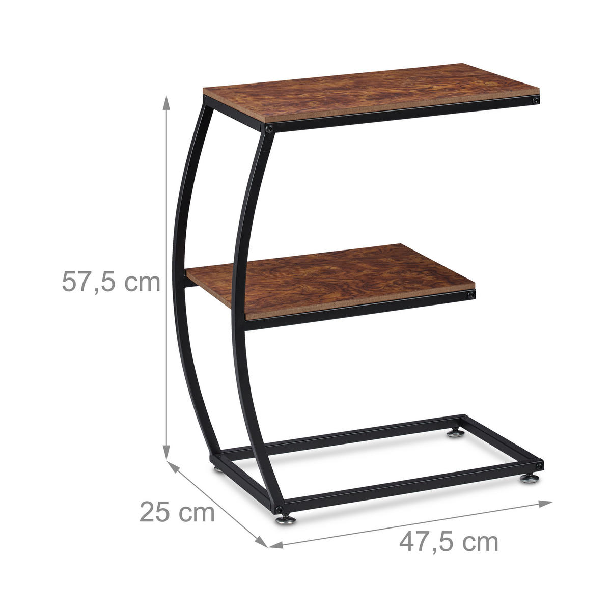 BEISTELLTISCH - Multicolor, Holzwerkstoff/Metall (25/47.5/57.5cm) - Relaxdays