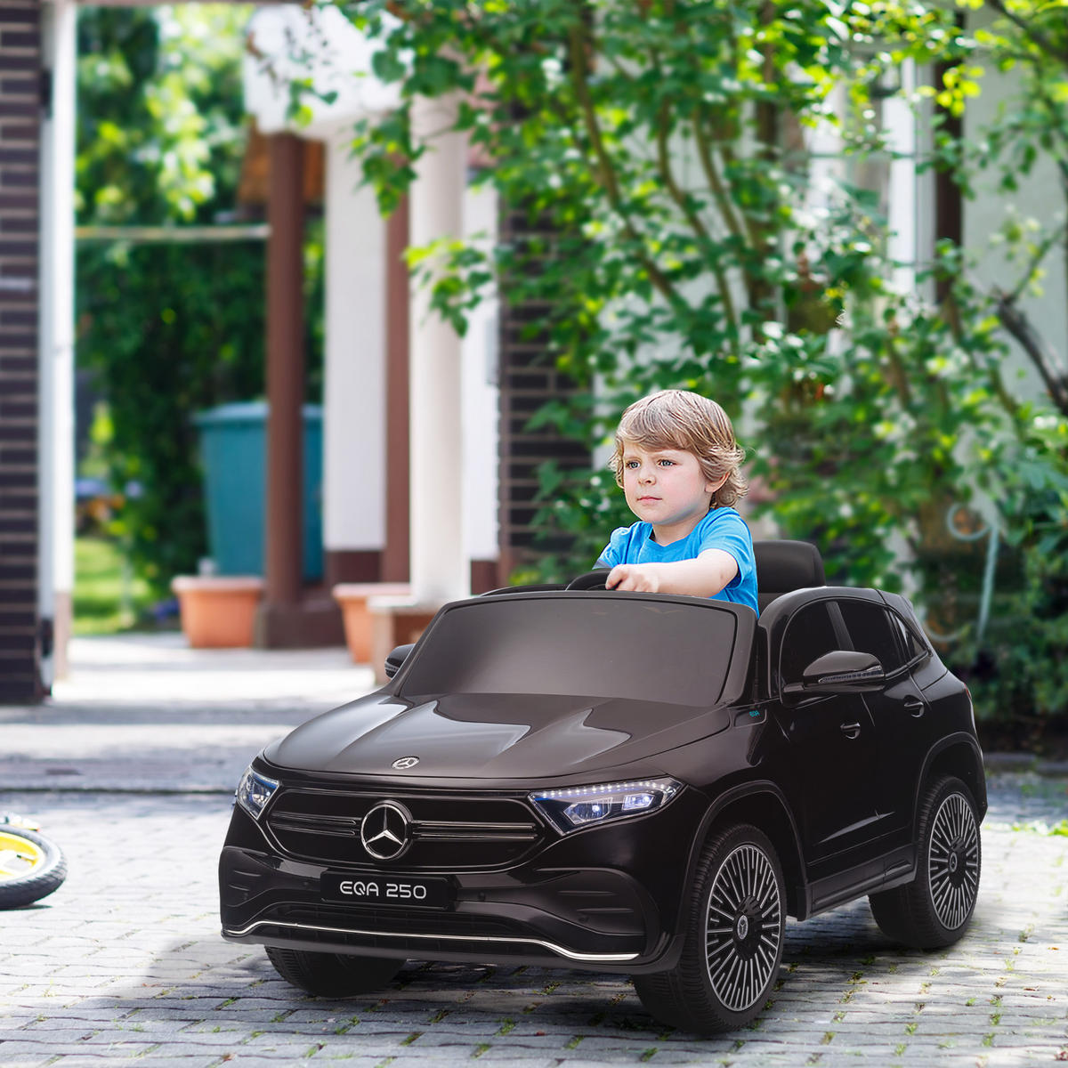 KINDER Elektrofahrzeuge Elektroauto mit Fernbedienung, Kinderauto mit MP3-Player - Schwarz, Metall (111.5/69/52.5cm) - HOMCOM