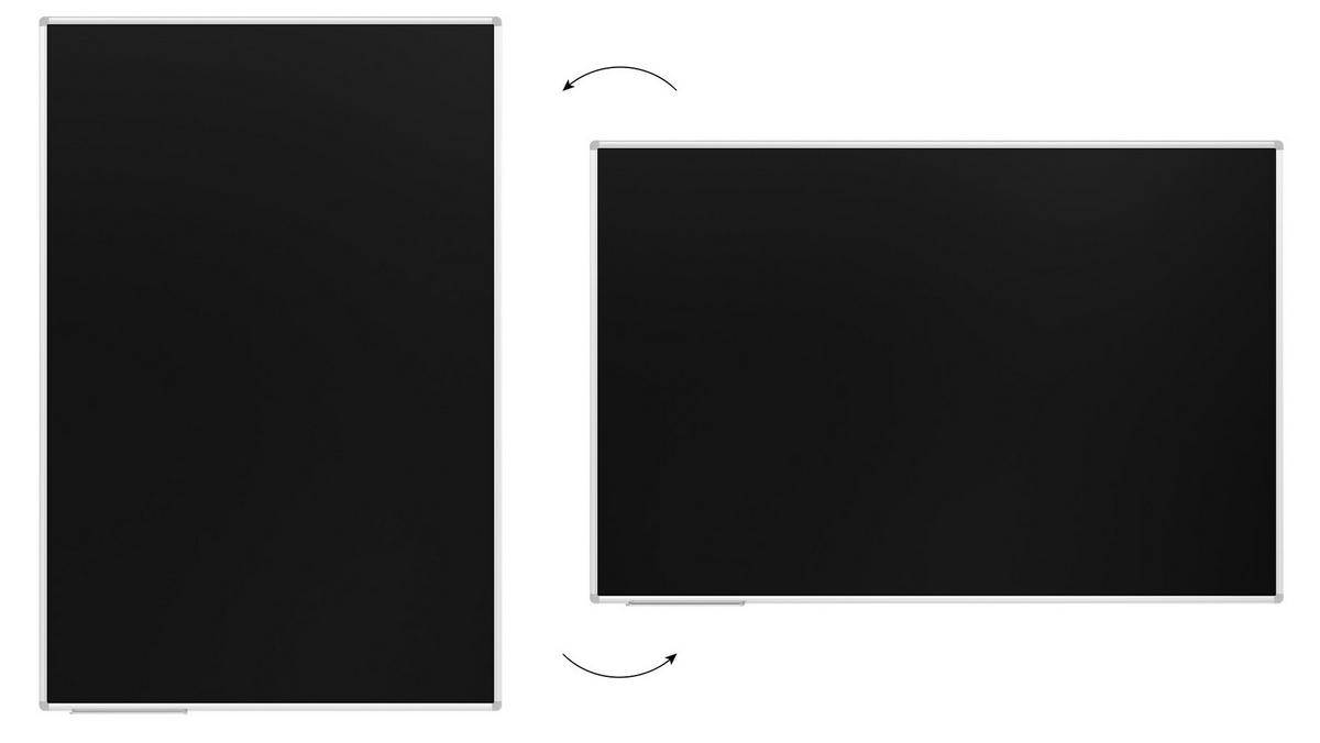 SCHWARZE magnetische Kreidetafel mit Alurahmen Premium EXPO 180x120cm - Schwarz, Metall (180/120/1.6cm) - ALLboards