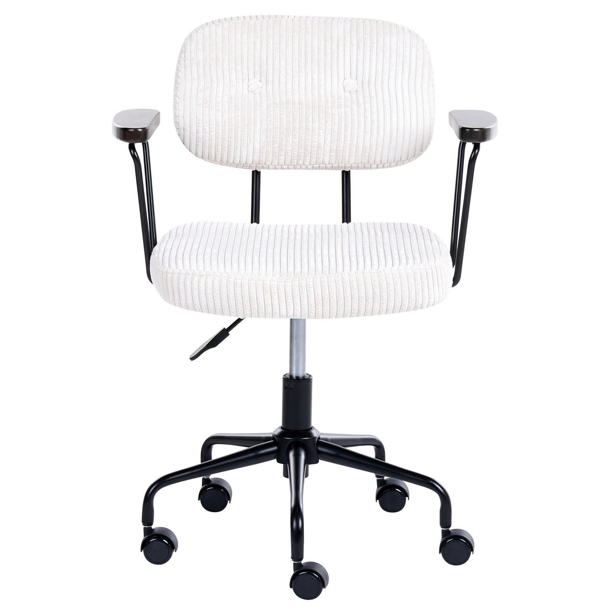 KANCELÁŘSKÁ ŽIDLE Manšestr Krémově bílá Algerita - krémová, textil (62/77/62cm) - Beliani