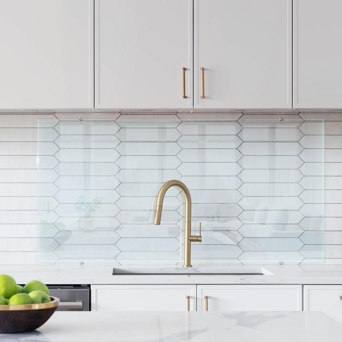 KÜCHENRÜCKWAND 140 x 70 cm Transparente Glasplatte - Transparent, Glas (140/70/0.4cm) - TULUP