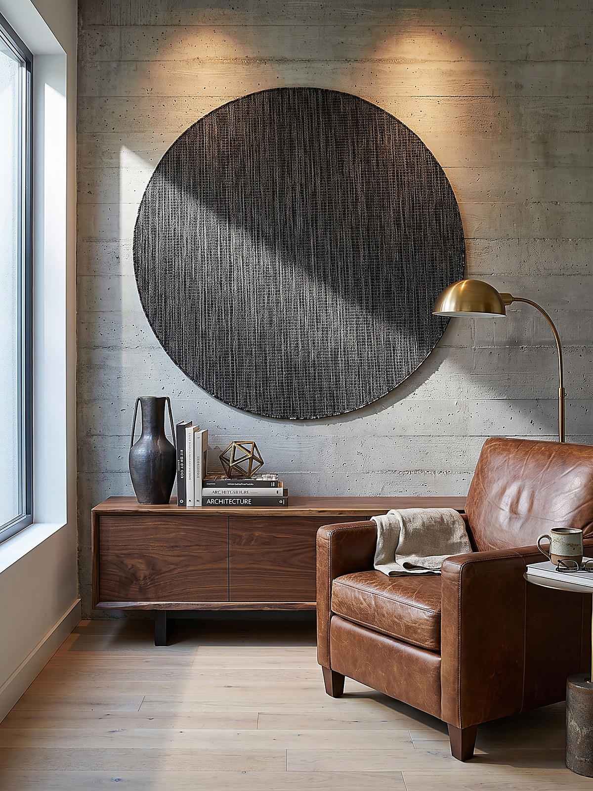 TEPPICH Flachgewebe, Outdoor, Fußbodenheizung-geeignet, VIGOLENO in Anthrazit, Ø 120 cm - Anthrazit, Textil (120/120cm) - KADIMA DESIGN