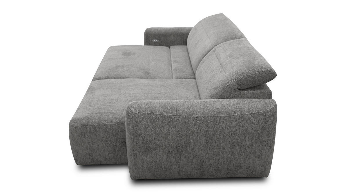 ECKSOFA NERO 4-Sitzer, platingrau - Schwarz/Grau, Holz/Textil (272/81/159cm) - Courtois Laville