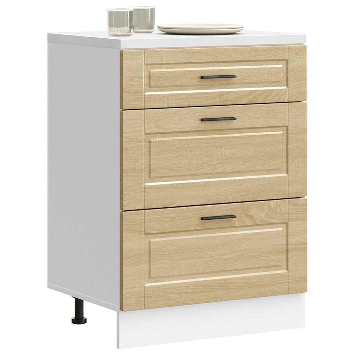 KÜCHENUNTERSCHRANK Porto Sonoma-Eiche Holzwerkstoff - Hellbraun, Holzwerkstoff (46/81.5/60cm) - vidaXL