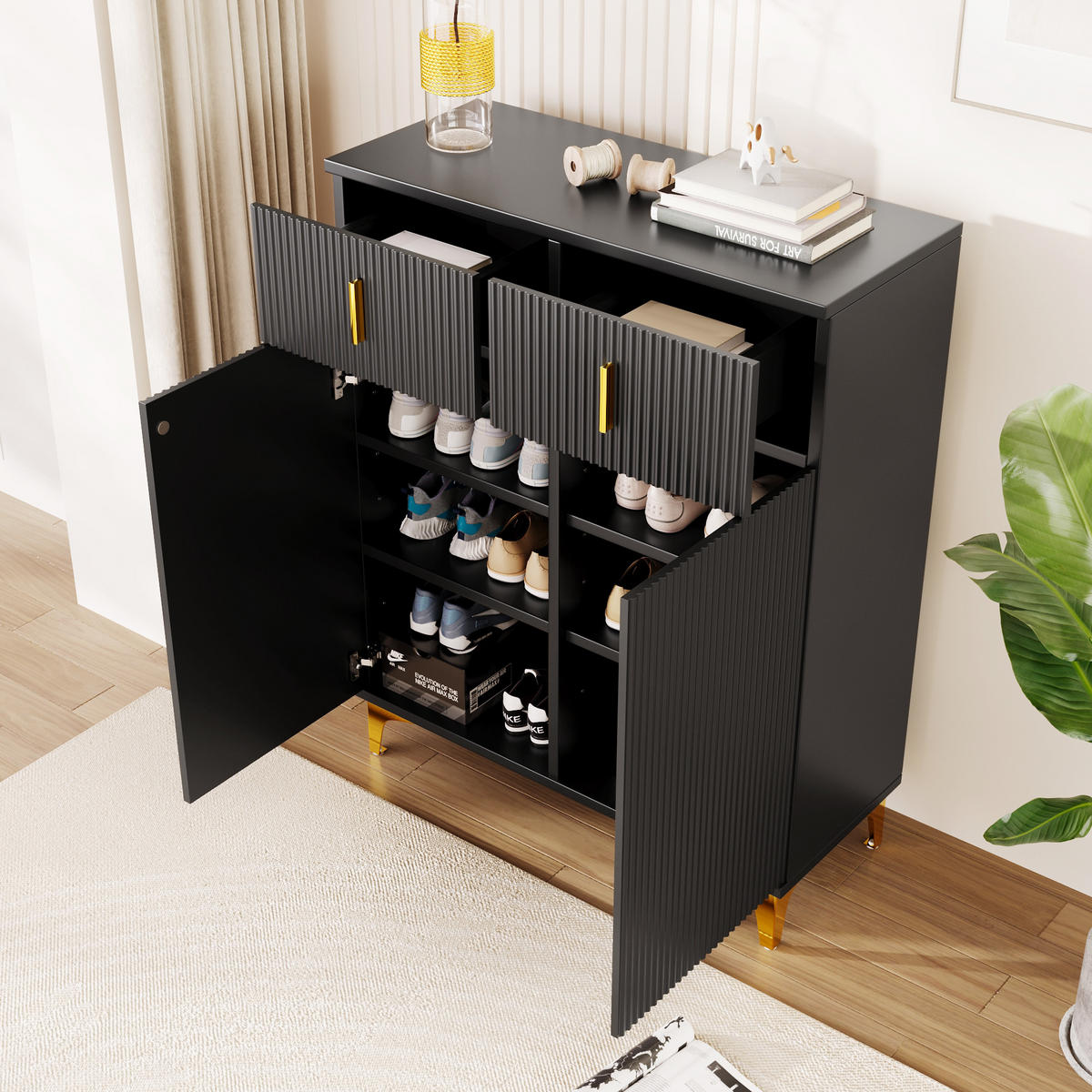 SIDEBOARD Schwarz 83/35/101 cm - Schwarz, Holzwerkstoff (35/101/83cm) - Urban Meuble