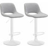 BARHOCKER 2er Set Stoff hellgrau - Hellgrau/Weiß, Textil/Metall (42/86/46cm) - CLP