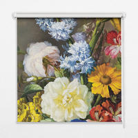 VNÚTORNÁ roleta - okenná roleta - roleta - 150x140 cm - Kytica kvetov - zelená, plast (150/140/0.5cm) - TULUP