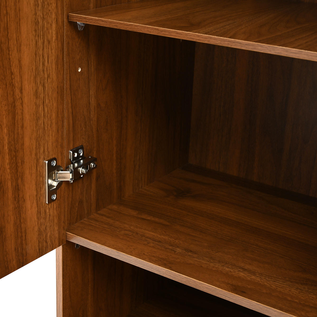 GARDEROBEN-SET in Nussbaumfarben Kleiderschrank-Set mit Schuhschrank, Sitzbank und LED-Beleuchtung , B110/T38/H190cm - Nussbaumfarben, Glas/Holzwerkstoff (110/190/38cm) - STILVORA