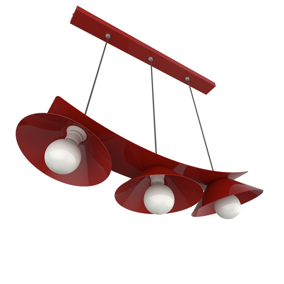 HÄNGELEUCHTE Miller X3 - Rot, Metall (70/25/16cm) - Lumicom