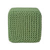 STRICK-POUF tannengrün, Sitzwürfel 35/35/35 cm - Waldgrün, Textil (35/35/35cm) - Homescapes