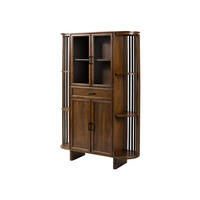 VITRINE Akazie 120x40x178 natur lackiert MADRID #50 - Braun, Holz (120/178/40cm) - Massivmoebel24