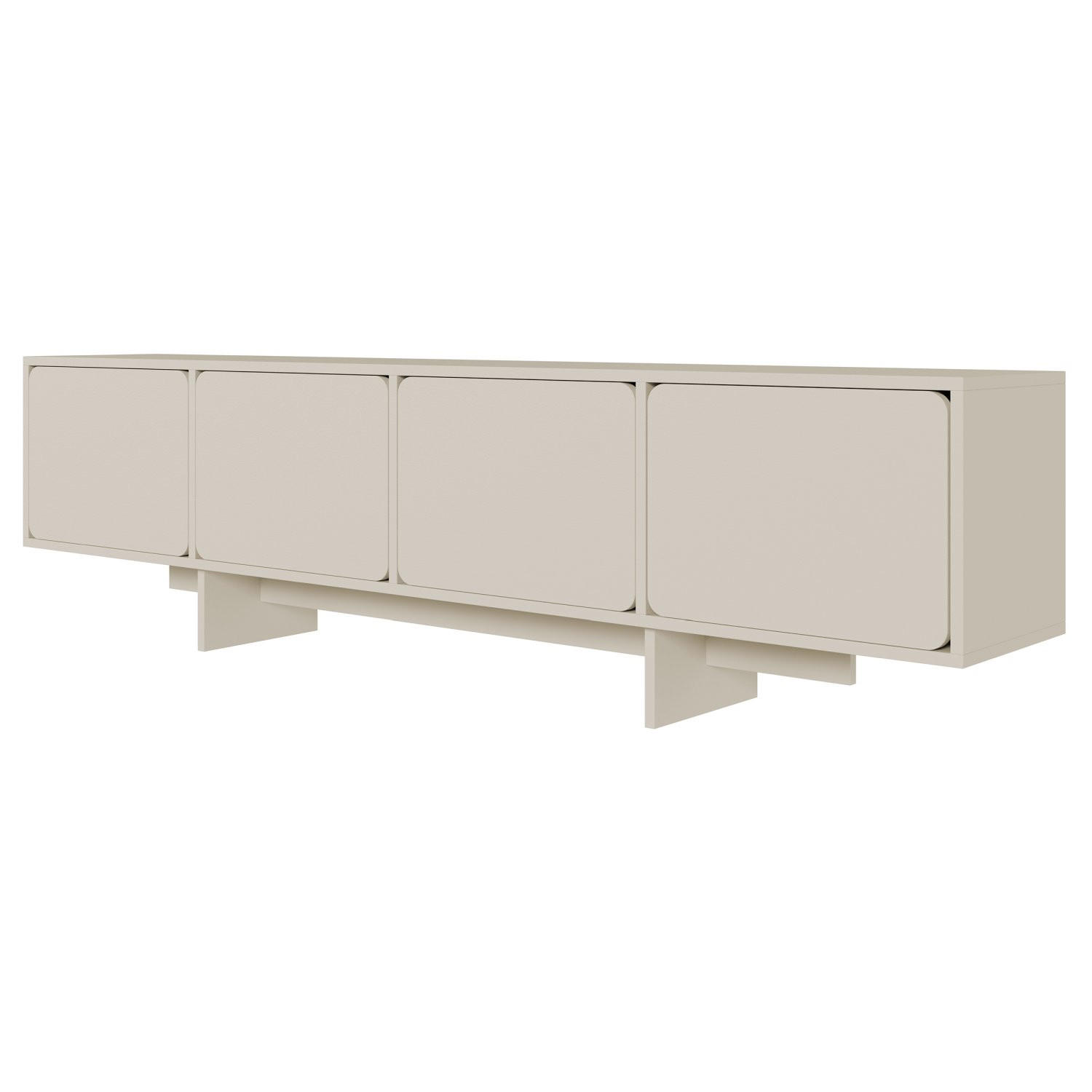 TV-LOWBOARD Wuwu Greige 200 cm - Taupe, Holzwerkstoff (200/55/35cm) - Selsey