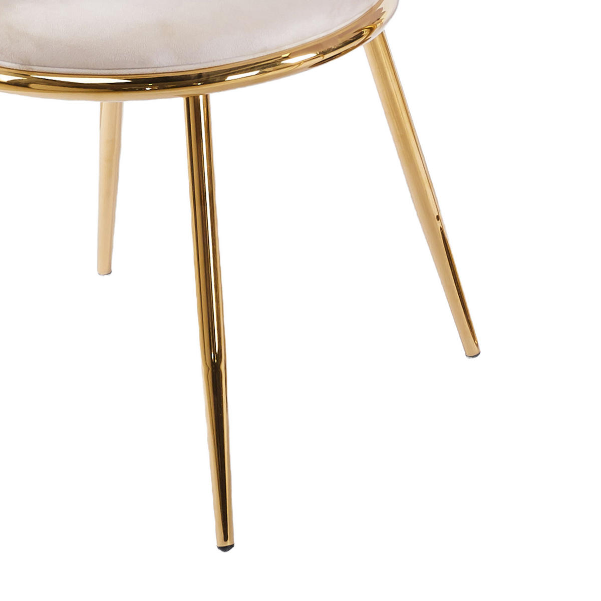ESSGRUPPE DE-39335 5-teilig, mit 4 Samtstühlen Gold - Goldfarben, Metall (80/75/80cm) - ComfortXL