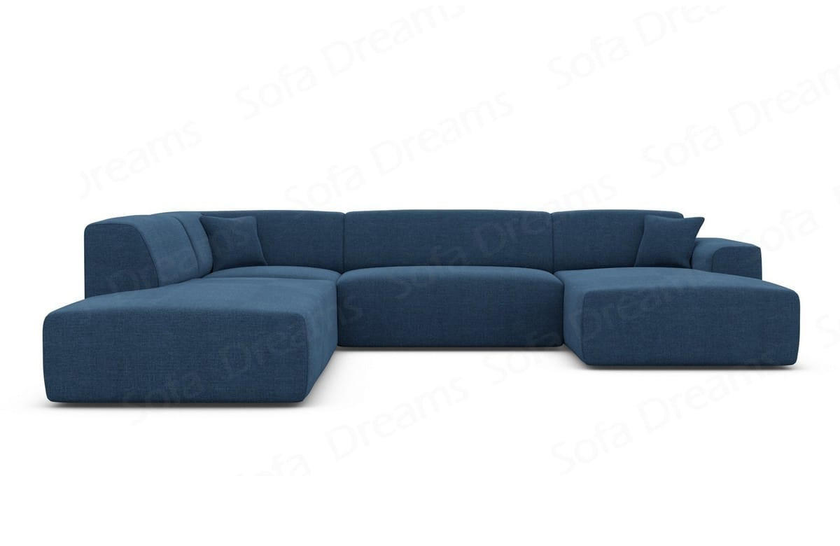 WOHNLANDSCHAFT Genova Blau Strukturstoff - Blau, Kunststoff (326/70/263cm)