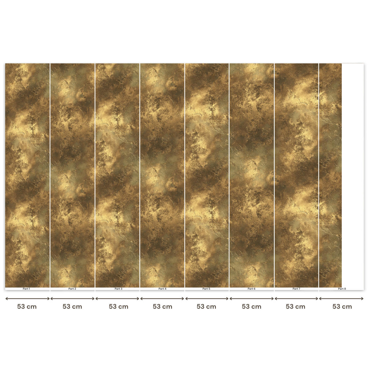 TAPETE - Antik - Metallic-Look - Gold - 400x280 cm - Messingfarben, Papier (400/280cm) - OnlyWow