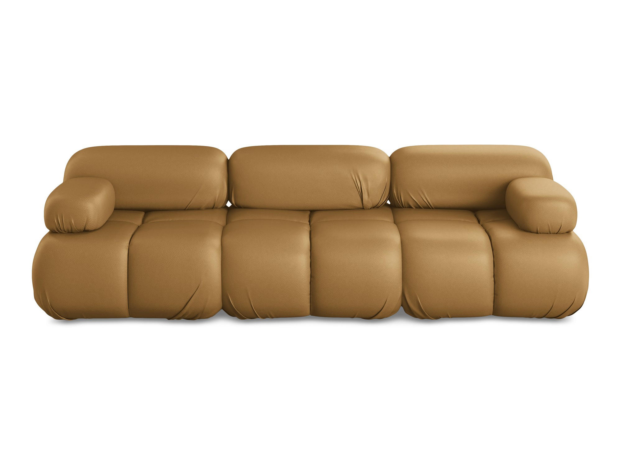 3-SITZER SOFA Kunstleder Braun - Cognac/Schwarz, Leder/Kunststoff (285/70/96cm) - Makamii