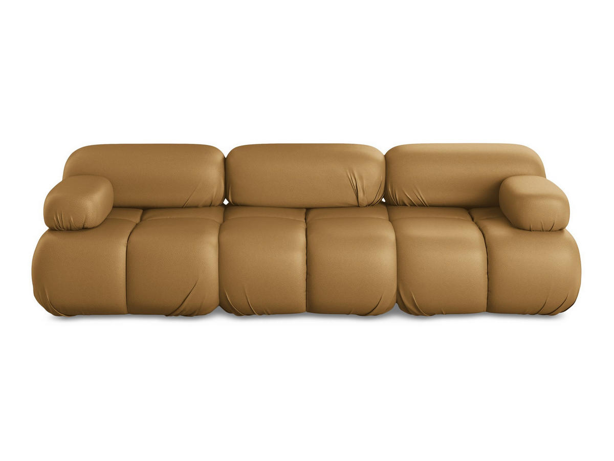 3-SITZER SOFA Kunstleder Braun - Cognac/Schwarz, Leder/Kunststoff (285/70/96cm) - Makamii