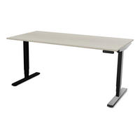 SCHREIBTISCH Elektrisch höhenverstellbarer Schreibtisch Y-Line Eiche Polar Schwarz 160/70/62-127cm - Eiche Bianco/Schwarz, Holzwerkstoff/Metall (70/160/127cm) - ASSMANN