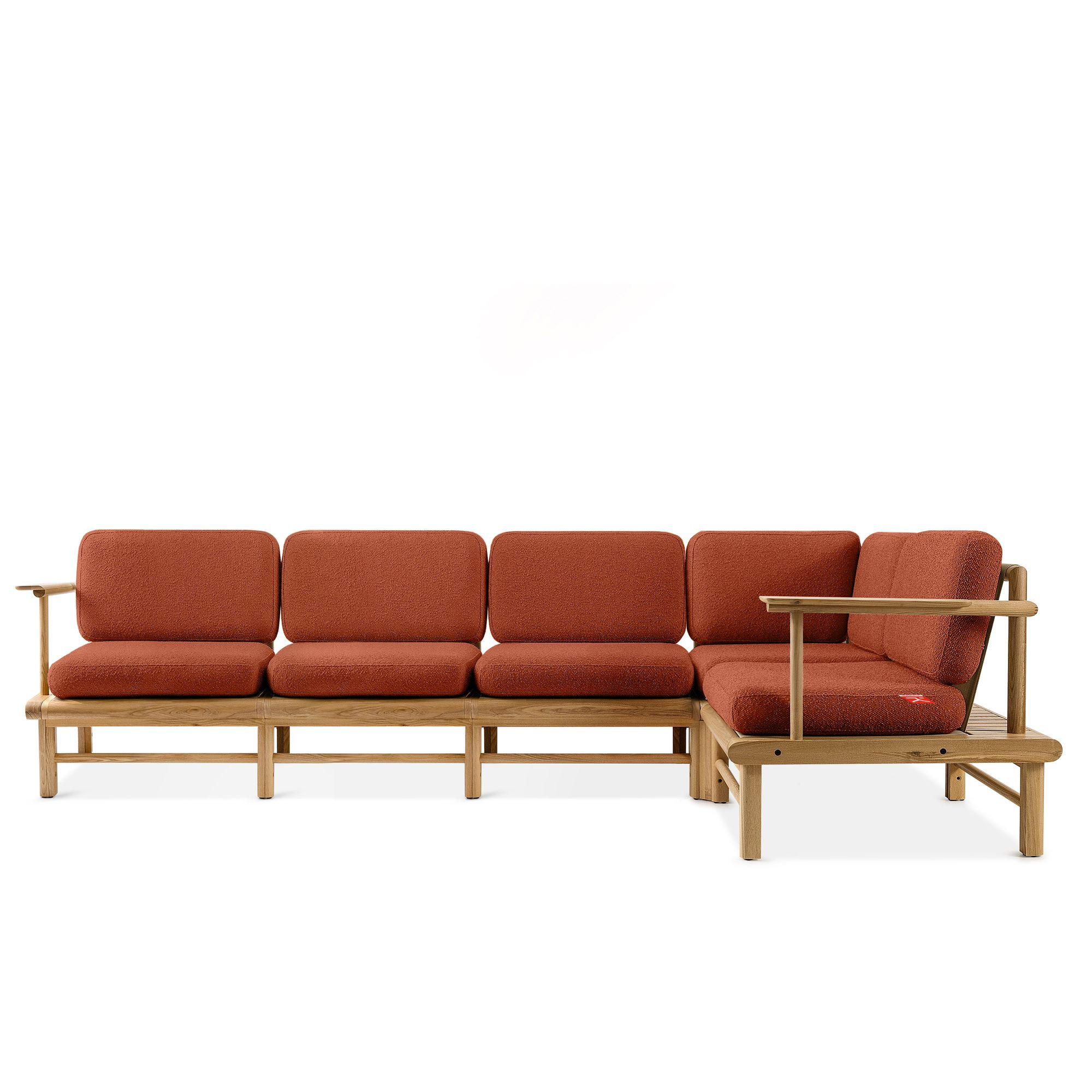 LOUNGESOFA ATREDA rechts - Orange, Holz/Textil (300/80/160cm) - KONSIMO®