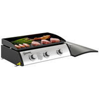 PLANCHA DE-18617 3 Brenner, 7,5 kW, mit Deckel Schwarz - Schwarz, Metall (47/25/63cm) - ComfortXL