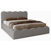 POLSTERBETT 200x200 Wave, Bettkasten, Samtstoff, Grau - Grau, Holz/Textil (200/200cm) - Emporius