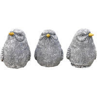 STEINFIGUR 3er Set kleine Vögel Steinguss frostfest wetterfest - Grau, Stein (5/6/6cm) - stoneandstyle