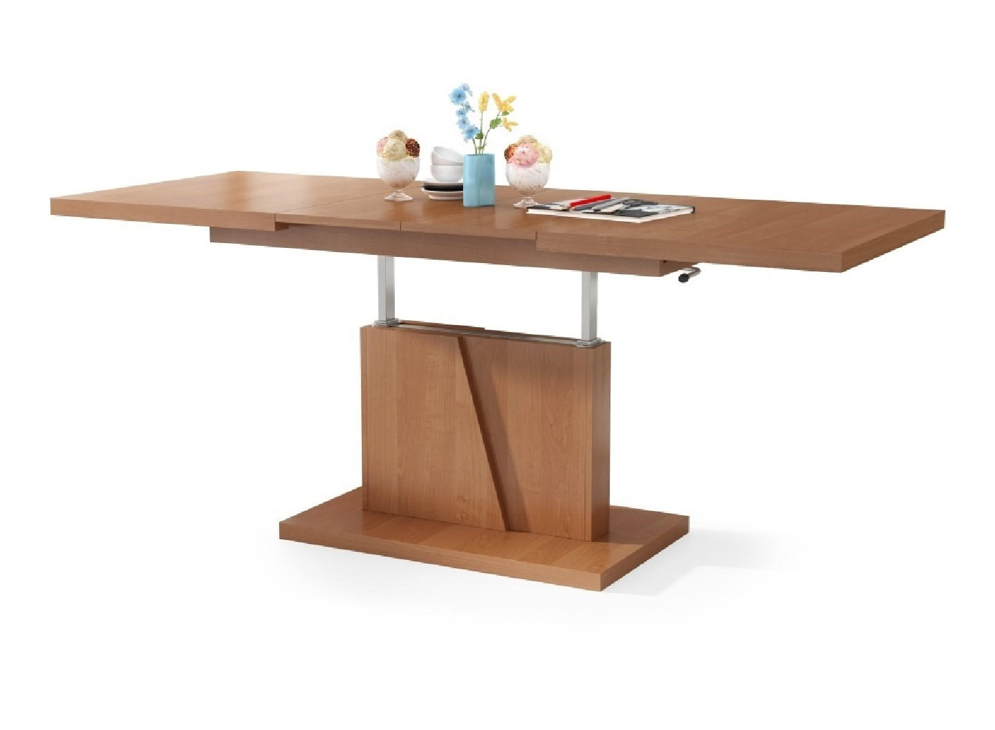 COUCHTISCH rechteckig Erle ausziehbar höhenverstellbar - Erlefarben, Holzwerkstoff (70/120/60cm) - designimpex